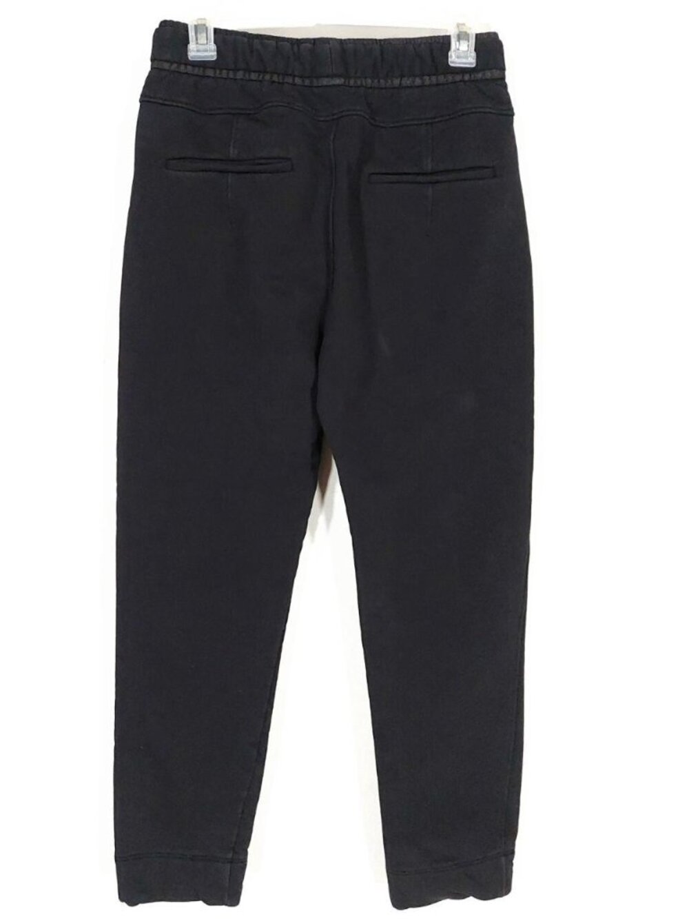 HELMUT LANG Black Jogger Goat Leather Trim Women's Sweatpants Joggers. Sz XS-S. - Picture 2 of 8